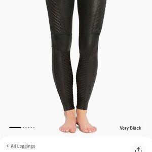SPANX faux leather moto black Leggings